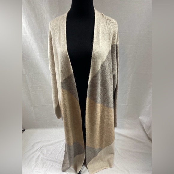 Sincerely Jules Tan Duster Cardigan Color Block Women's Size 3X - Picture 1 of 4